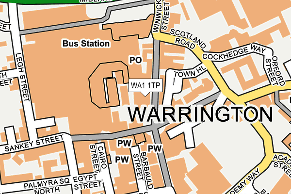 WA1 1TP map - OS OpenMap – Local (Ordnance Survey)