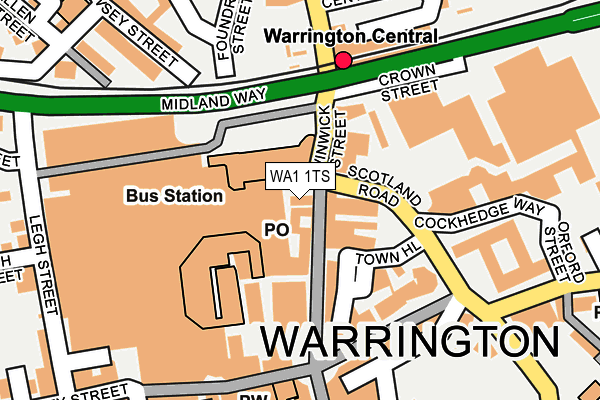 WA1 1TS map - OS OpenMap – Local (Ordnance Survey)