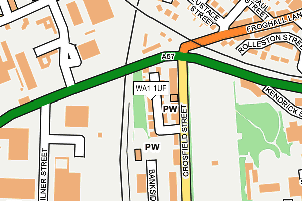 WA1 1UF map - OS OpenMap – Local (Ordnance Survey)