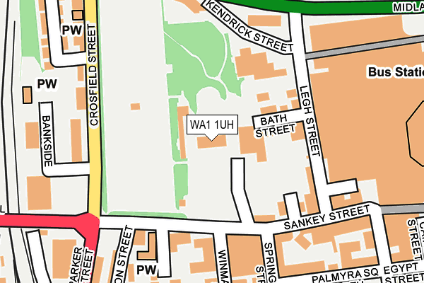 WA1 1UH map - OS OpenMap – Local (Ordnance Survey)