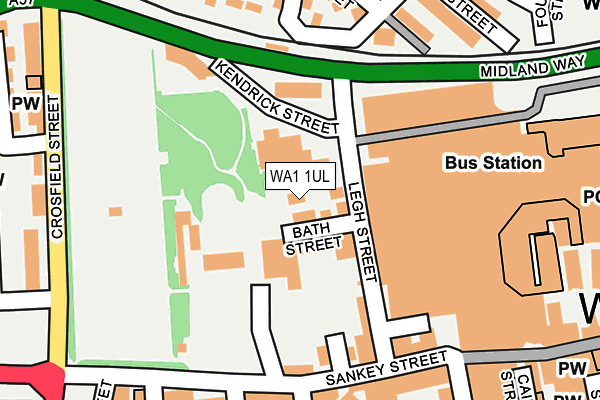 WA1 1UL map - OS OpenMap – Local (Ordnance Survey)