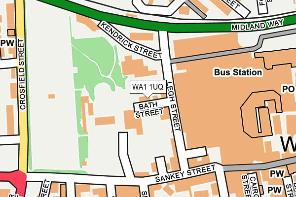 WA1 1UQ map - OS OpenMap – Local (Ordnance Survey)