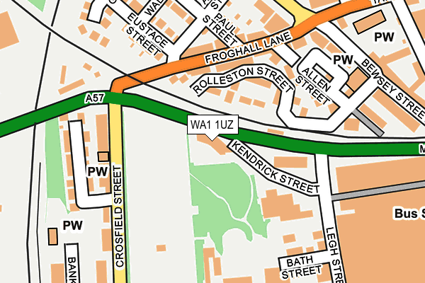 WA1 1UZ map - OS OpenMap – Local (Ordnance Survey)