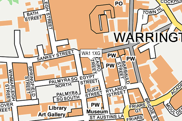 WA1 1XG map - OS OpenMap – Local (Ordnance Survey)