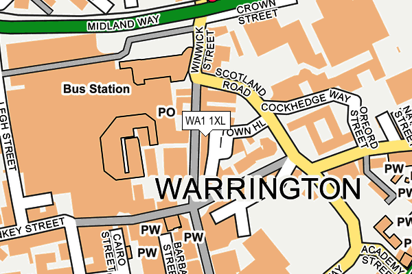 WA1 1XL map - OS OpenMap – Local (Ordnance Survey)