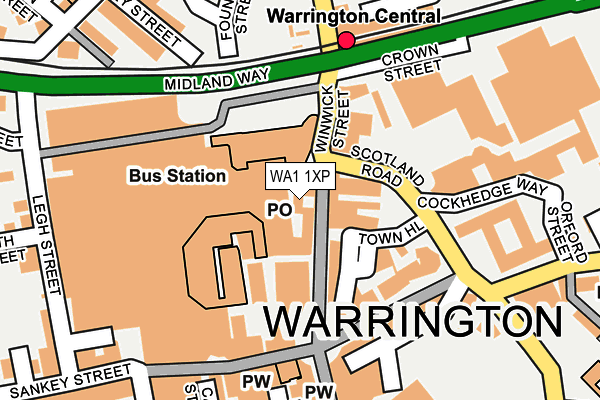 WA1 1XP map - OS OpenMap – Local (Ordnance Survey)