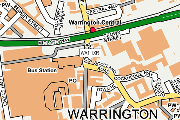 WA1 1XR map - OS OpenMap – Local (Ordnance Survey)