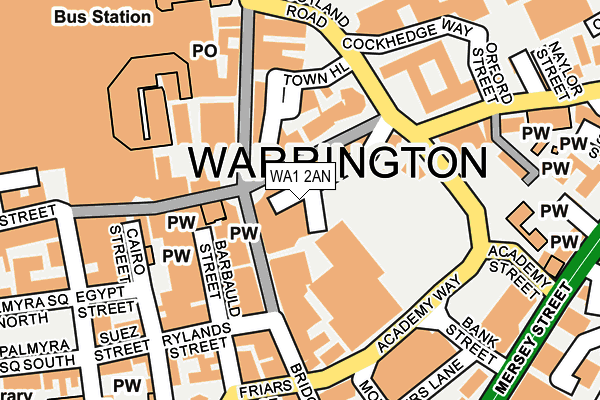 WA1 2AN map - OS OpenMap – Local (Ordnance Survey)