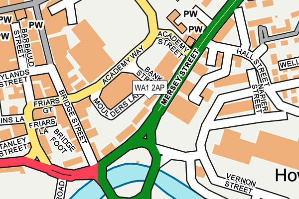 WA1 2AP map - OS OpenMap – Local (Ordnance Survey)