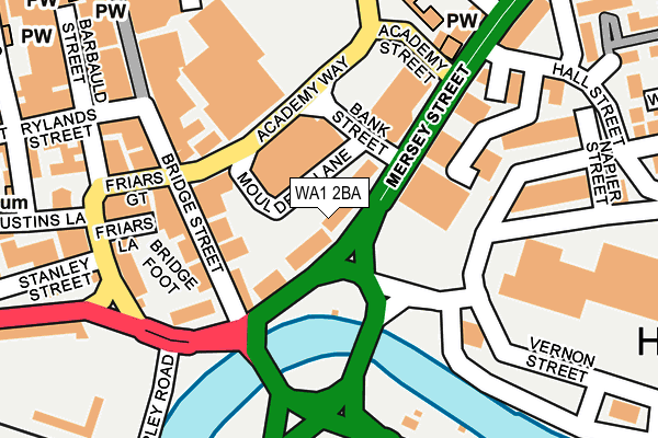 WA1 2BA map - OS OpenMap – Local (Ordnance Survey)