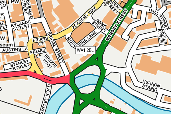 WA1 2BL map - OS OpenMap – Local (Ordnance Survey)