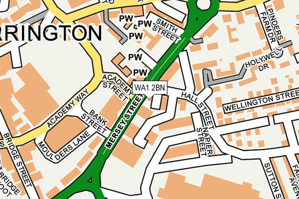 WA1 2BN map - OS OpenMap – Local (Ordnance Survey)