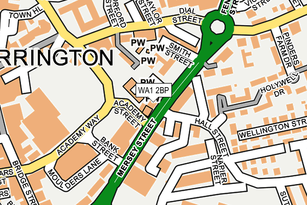 WA1 2BP map - OS OpenMap – Local (Ordnance Survey)