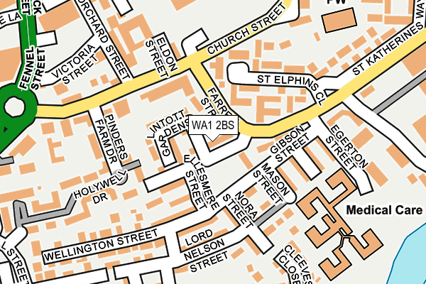 WA1 2BS map - OS OpenMap – Local (Ordnance Survey)