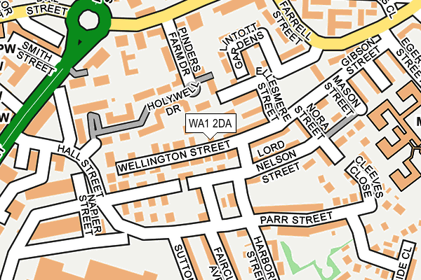 WA1 2DA map - OS OpenMap – Local (Ordnance Survey)