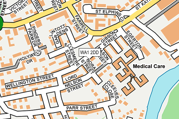 WA1 2DD map - OS OpenMap – Local (Ordnance Survey)