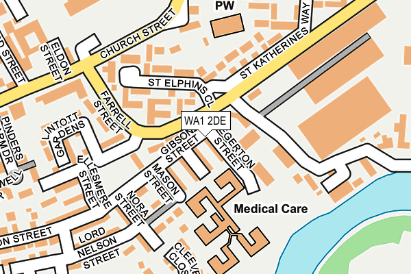 WA1 2DE map - OS OpenMap – Local (Ordnance Survey)