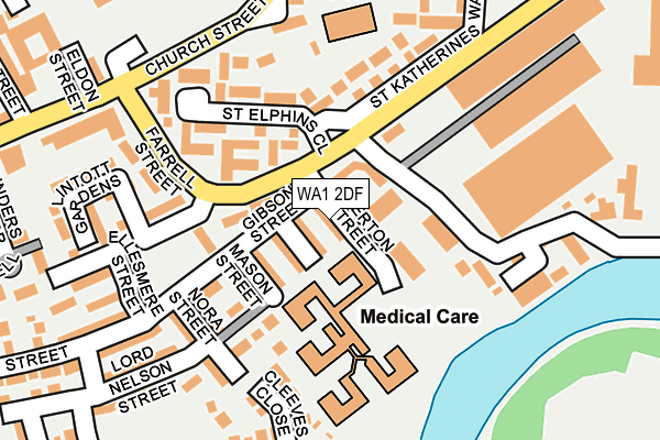 WA1 2DF map - OS OpenMap – Local (Ordnance Survey)