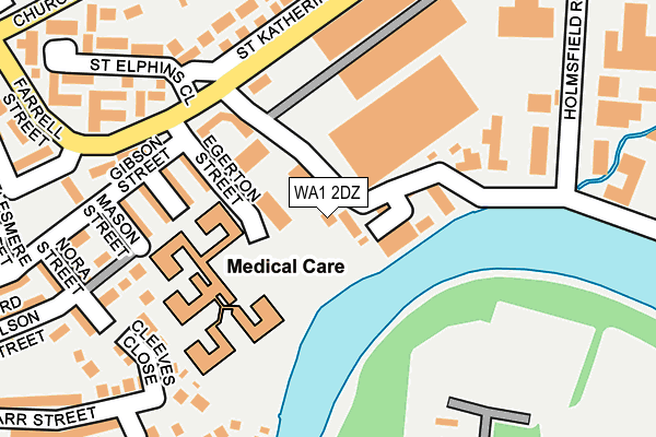 WA1 2DZ map - OS OpenMap – Local (Ordnance Survey)
