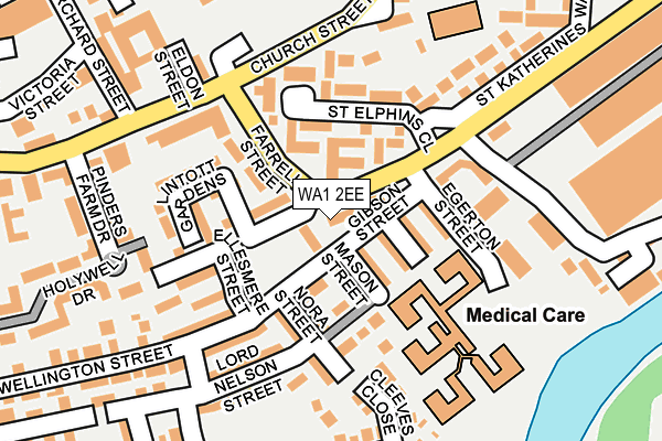 WA1 2EE map - OS OpenMap – Local (Ordnance Survey)