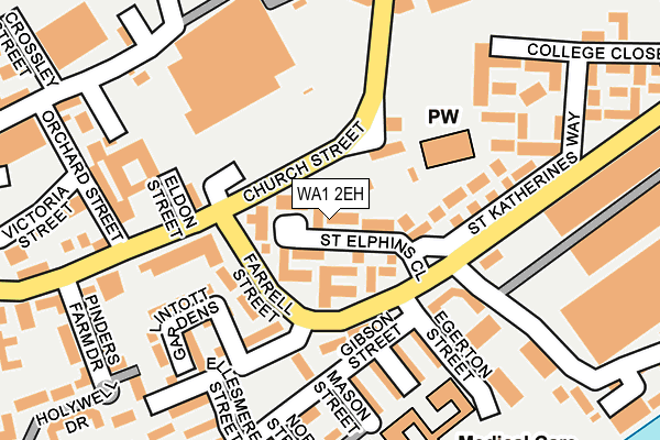 WA1 2EH map - OS OpenMap – Local (Ordnance Survey)