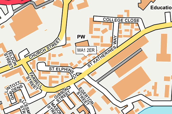 WA1 2ER map - OS OpenMap – Local (Ordnance Survey)