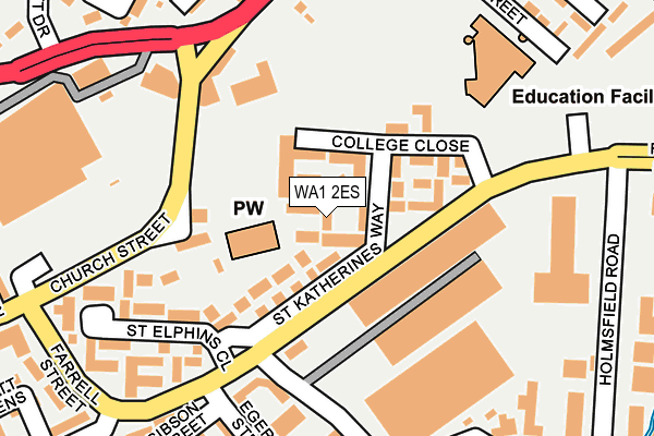 WA1 2ES map - OS OpenMap – Local (Ordnance Survey)