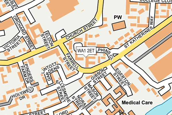 WA1 2ET map - OS OpenMap – Local (Ordnance Survey)
