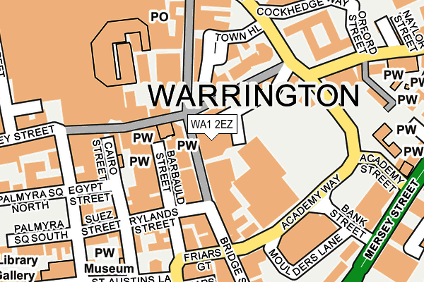 WA1 2EZ map - OS OpenMap – Local (Ordnance Survey)