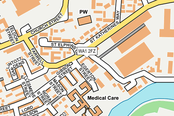 WA1 2FZ map - OS OpenMap – Local (Ordnance Survey)