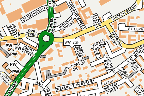 WA1 2GF map - OS OpenMap – Local (Ordnance Survey)