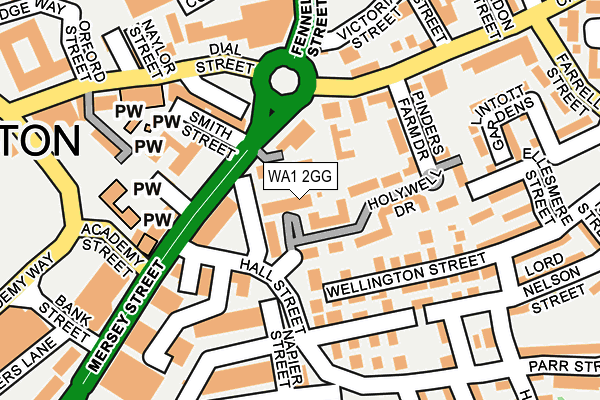 WA1 2GG map - OS OpenMap – Local (Ordnance Survey)