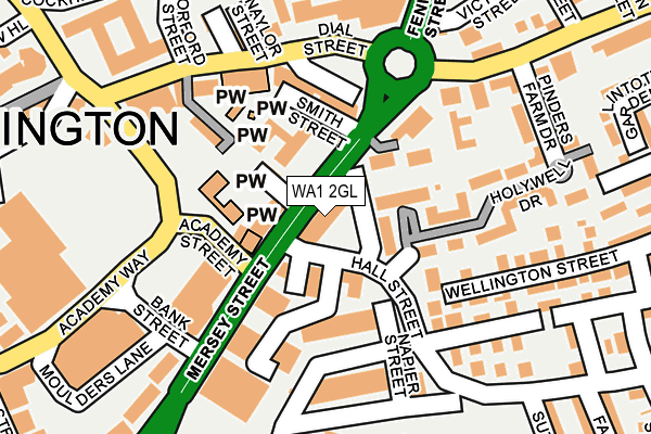 WA1 2GL map - OS OpenMap – Local (Ordnance Survey)