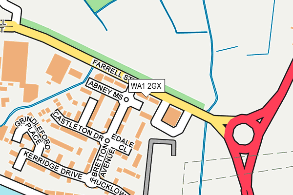 WA1 2GX map - OS OpenMap – Local (Ordnance Survey)