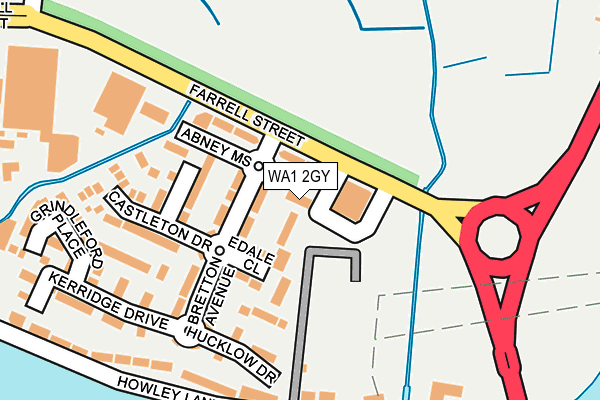 WA1 2GY map - OS OpenMap – Local (Ordnance Survey)