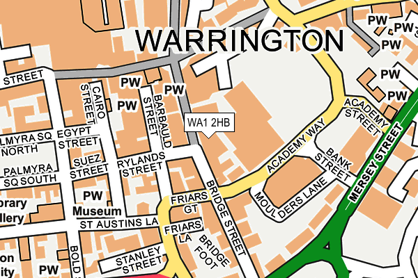 WA1 2HB map - OS OpenMap – Local (Ordnance Survey)