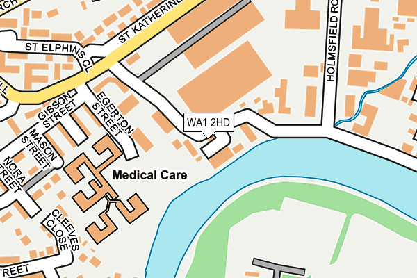 WA1 2HD map - OS OpenMap – Local (Ordnance Survey)