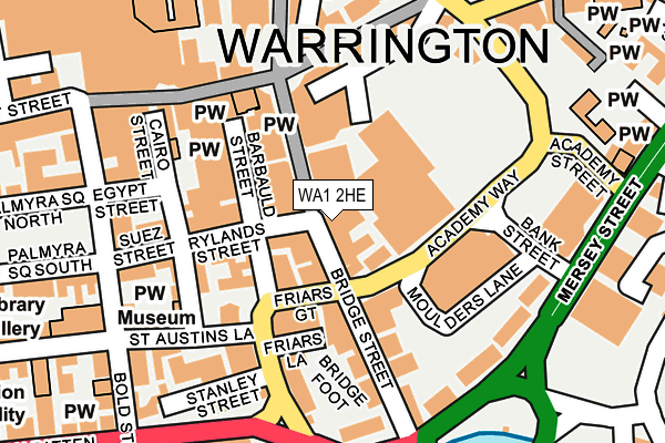 WA1 2HE map - OS OpenMap – Local (Ordnance Survey)