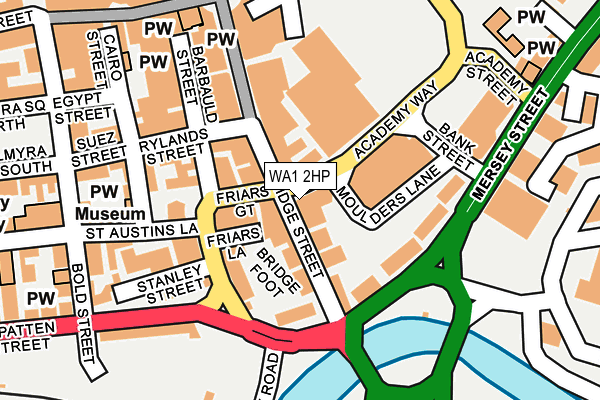 WA1 2HP map - OS OpenMap – Local (Ordnance Survey)