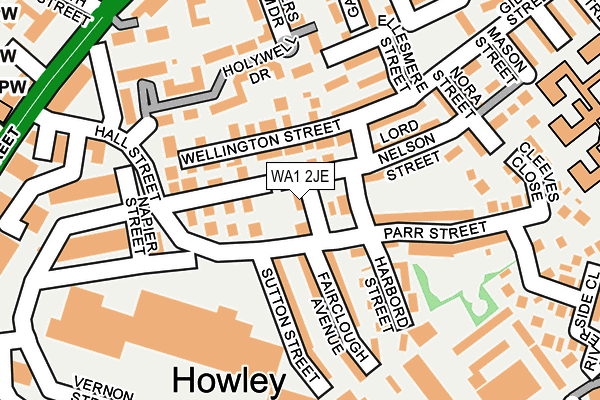 WA1 2JE map - OS OpenMap – Local (Ordnance Survey)