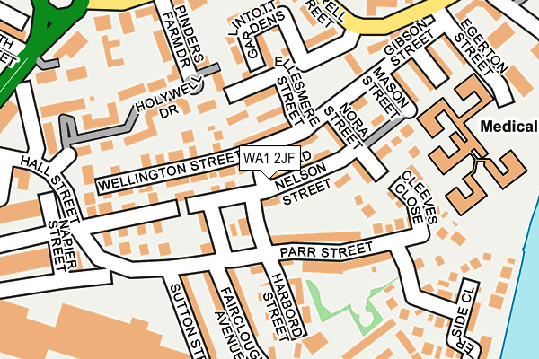 WA1 2JF map - OS OpenMap – Local (Ordnance Survey)