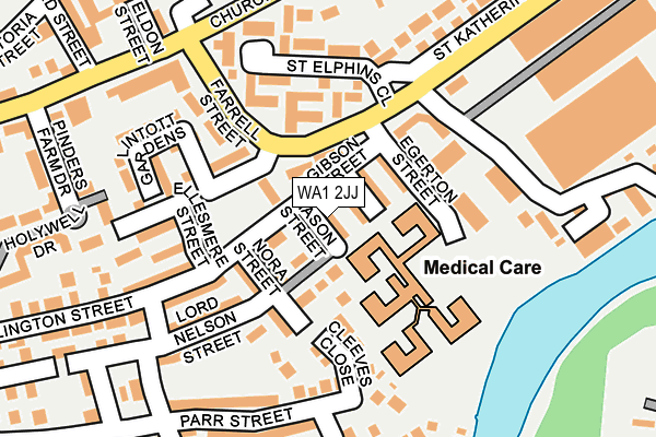 WA1 2JJ map - OS OpenMap – Local (Ordnance Survey)