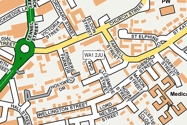WA1 2JU map - OS OpenMap – Local (Ordnance Survey)