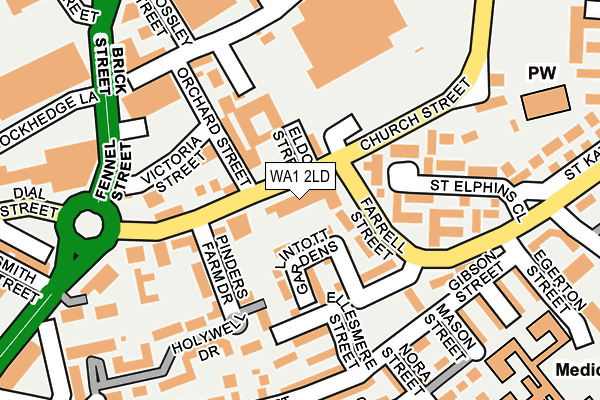 WA1 2LD map - OS OpenMap – Local (Ordnance Survey)