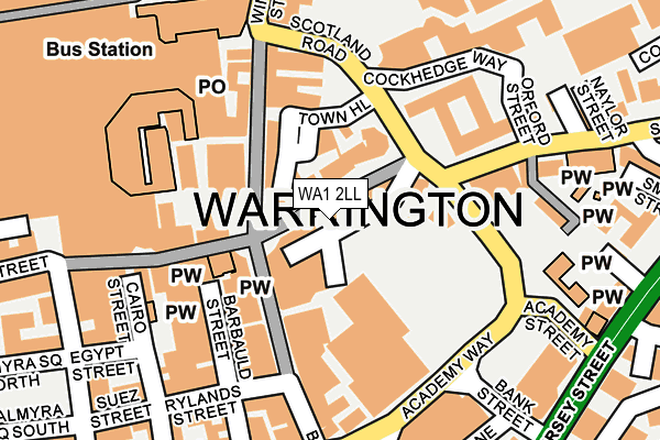 WA1 2LL map - OS OpenMap – Local (Ordnance Survey)