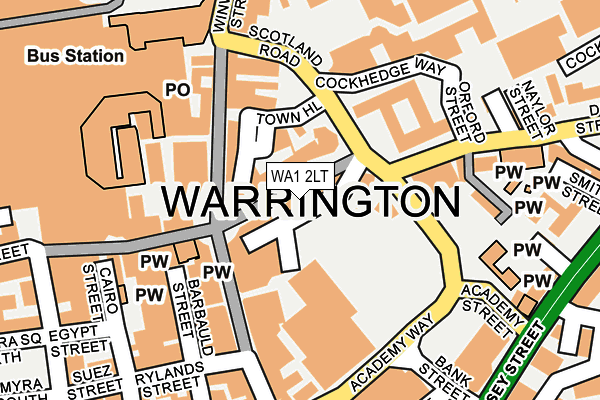 WA1 2LT map - OS OpenMap – Local (Ordnance Survey)