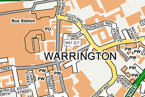WA1 2LY map - OS OpenMap – Local (Ordnance Survey)