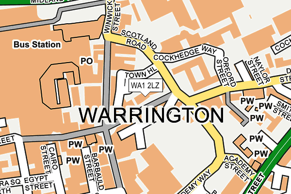 WA1 2LZ map - OS OpenMap – Local (Ordnance Survey)
