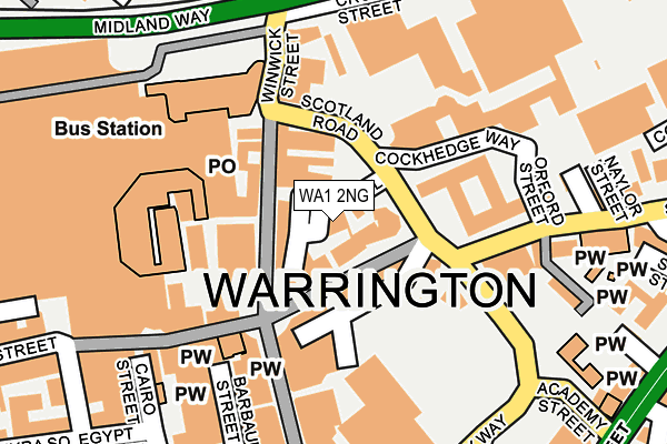 WA1 2NG map - OS OpenMap – Local (Ordnance Survey)