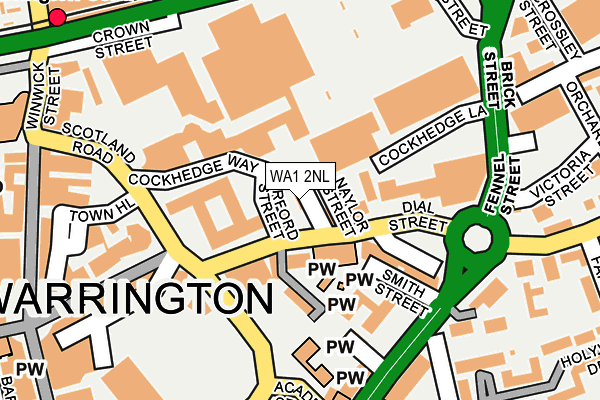 WA1 2NL map - OS OpenMap – Local (Ordnance Survey)